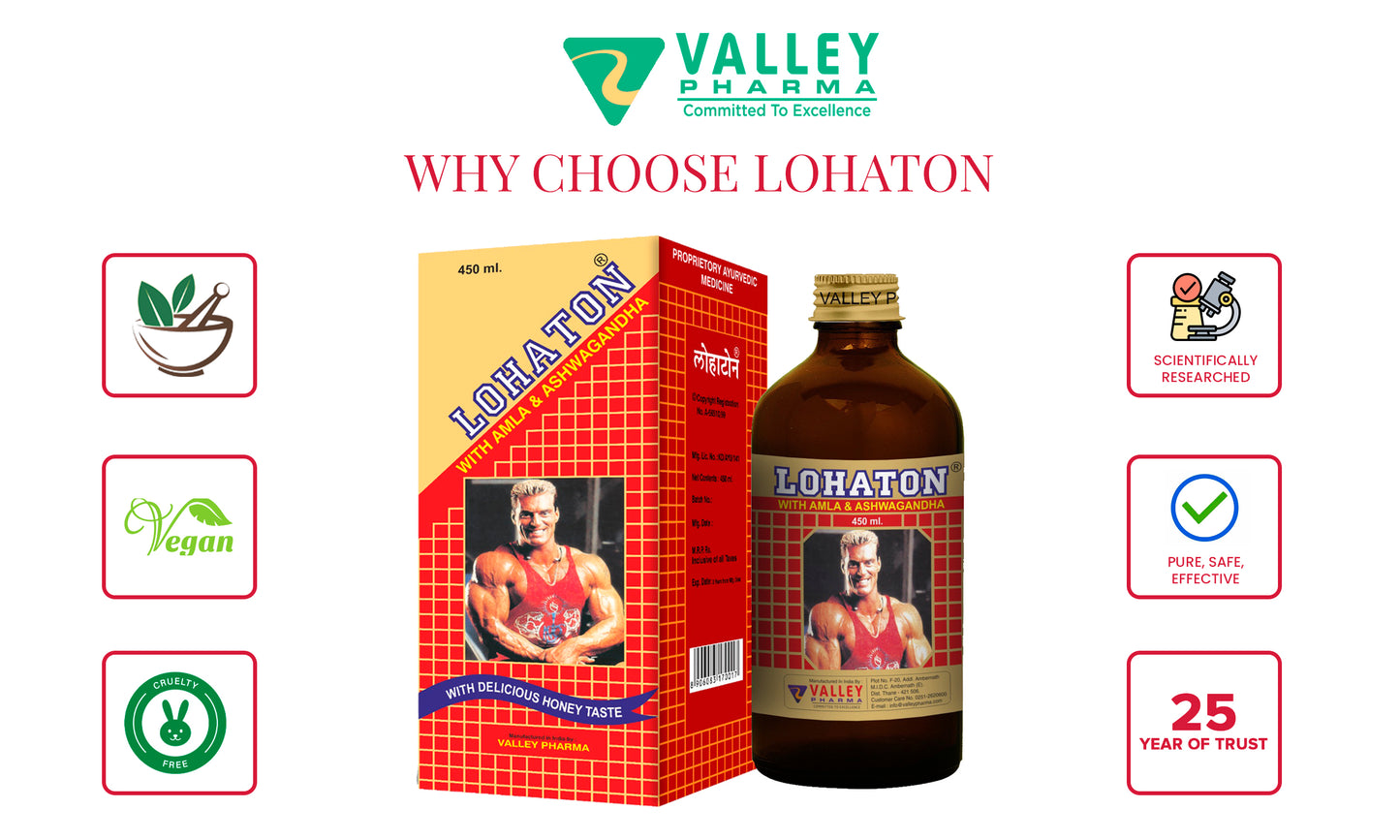 Lohaton - with Amla & Ashwagandha & Free valley active roll