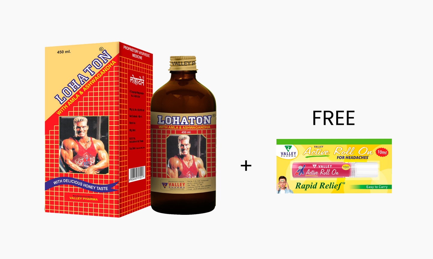 Lohaton - with Amla & Ashwagandha & Free valley active roll